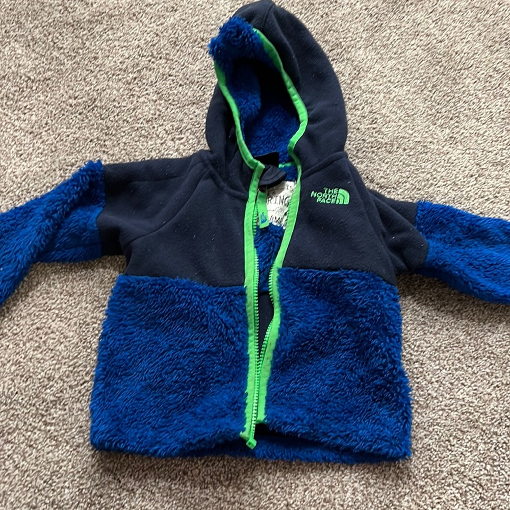 North face blue and green fleece